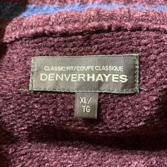 Vintage Denver Hayes Classic Fit 1/4 Button Burgundy Dad Sweater - Picture 6 of 11